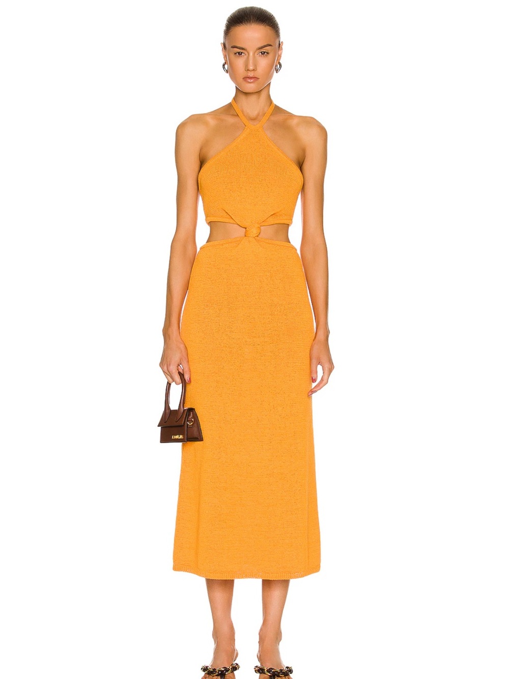 Cult Gaia Cameron Knit Dress in marigold